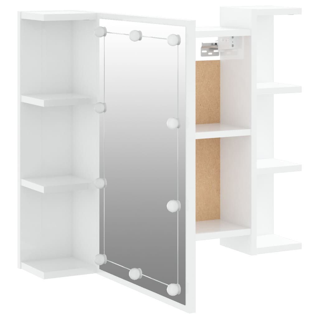 Spiegelkast met LED-verlichting 70x16,5x60 cm hoogglans wit is nu te koop bij PeponiXL, paradijselijk wonen!