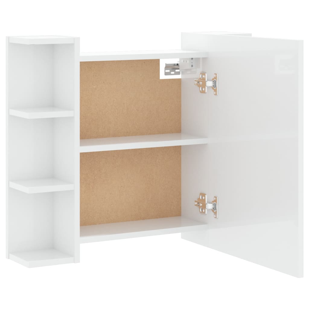 Spiegelkast met LED-verlichting 70x16,5x60 cm hoogglans wit is nu te koop bij PeponiXL, paradijselijk wonen!