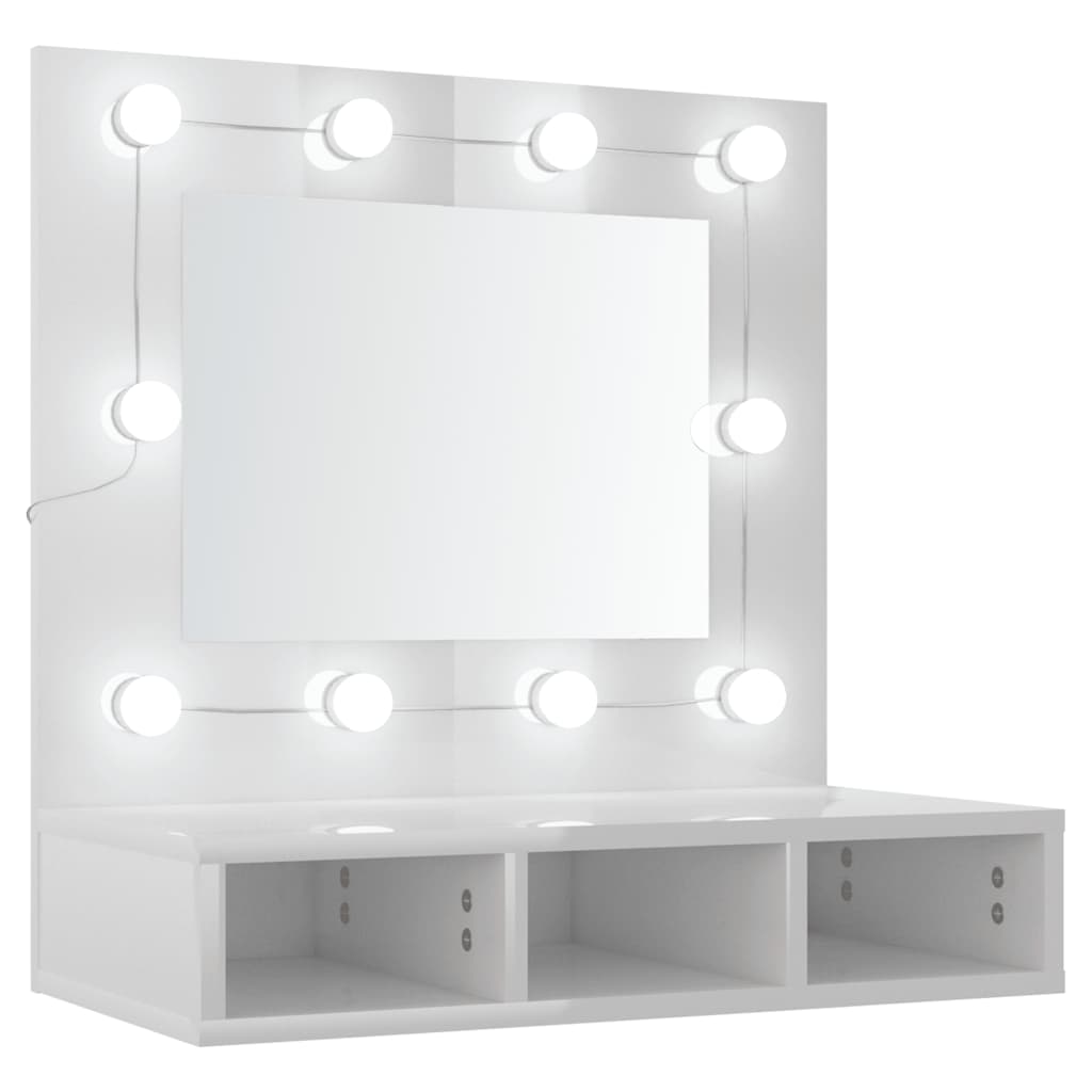 Spiegelkast met LED-verlichting 60x31,5x62 cm hoogglans wit is nu te koop bij PeponiXL, paradijselijk wonen!