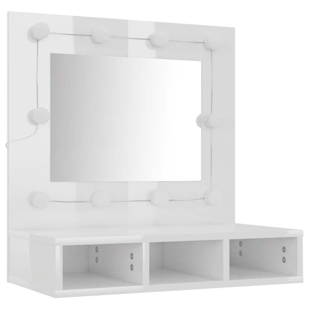 Spiegelkast met LED-verlichting 60x31,5x62 cm hoogglans wit is nu te koop bij PeponiXL, paradijselijk wonen!
