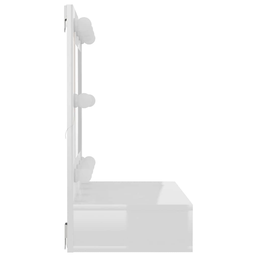 Spiegelkast met LED-verlichting 60x31,5x62 cm hoogglans wit is nu te koop bij PeponiXL, paradijselijk wonen!