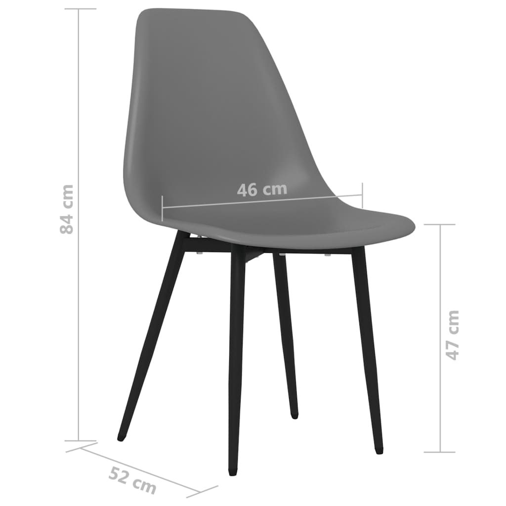 Eetkamerstoelen 2 st PP grijs is nu te koop bij PeponiXL, paradijselijk wonen!