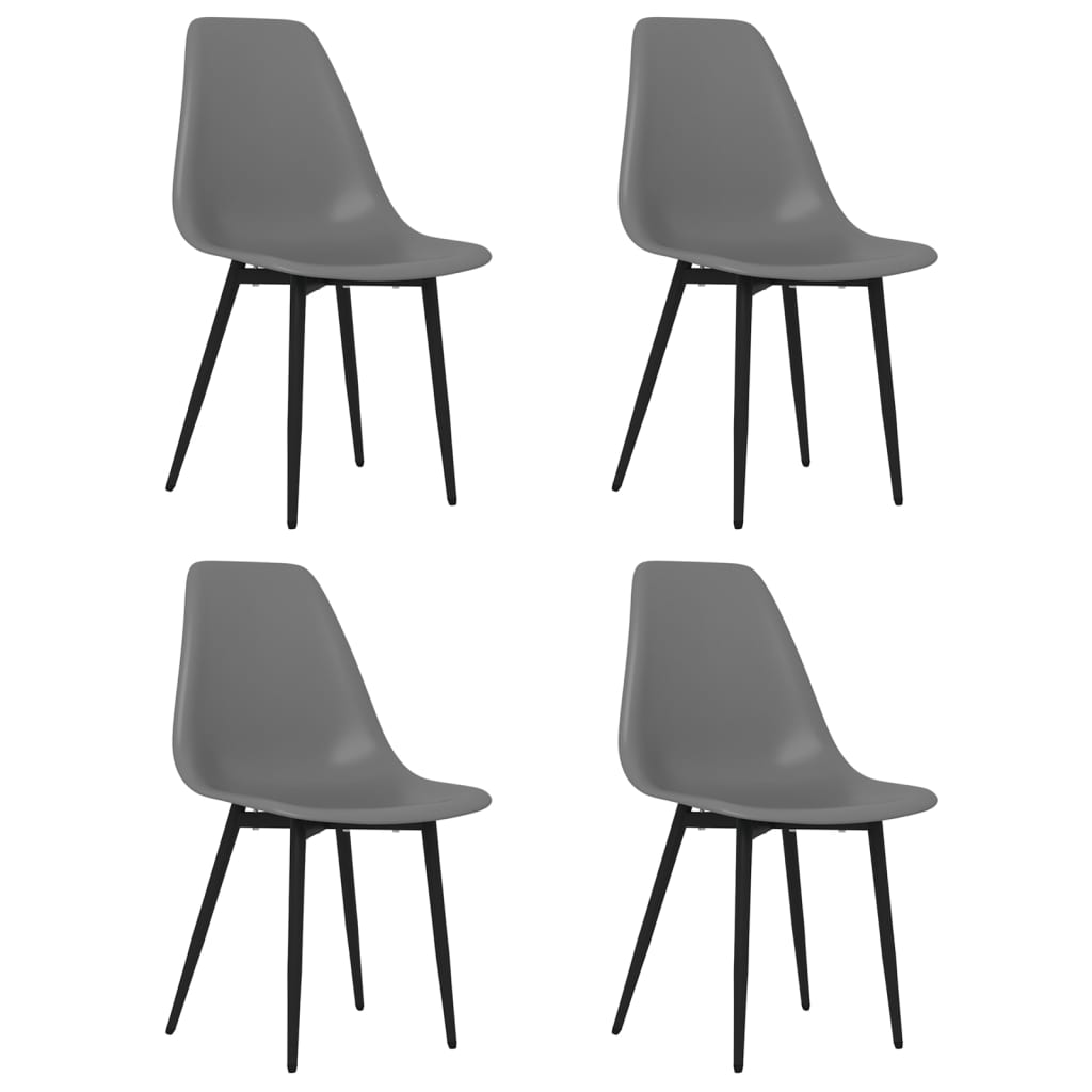 Eetkamerstoelen 4 st PP grijs is nu te koop bij PeponiXL, paradijselijk wonen!
