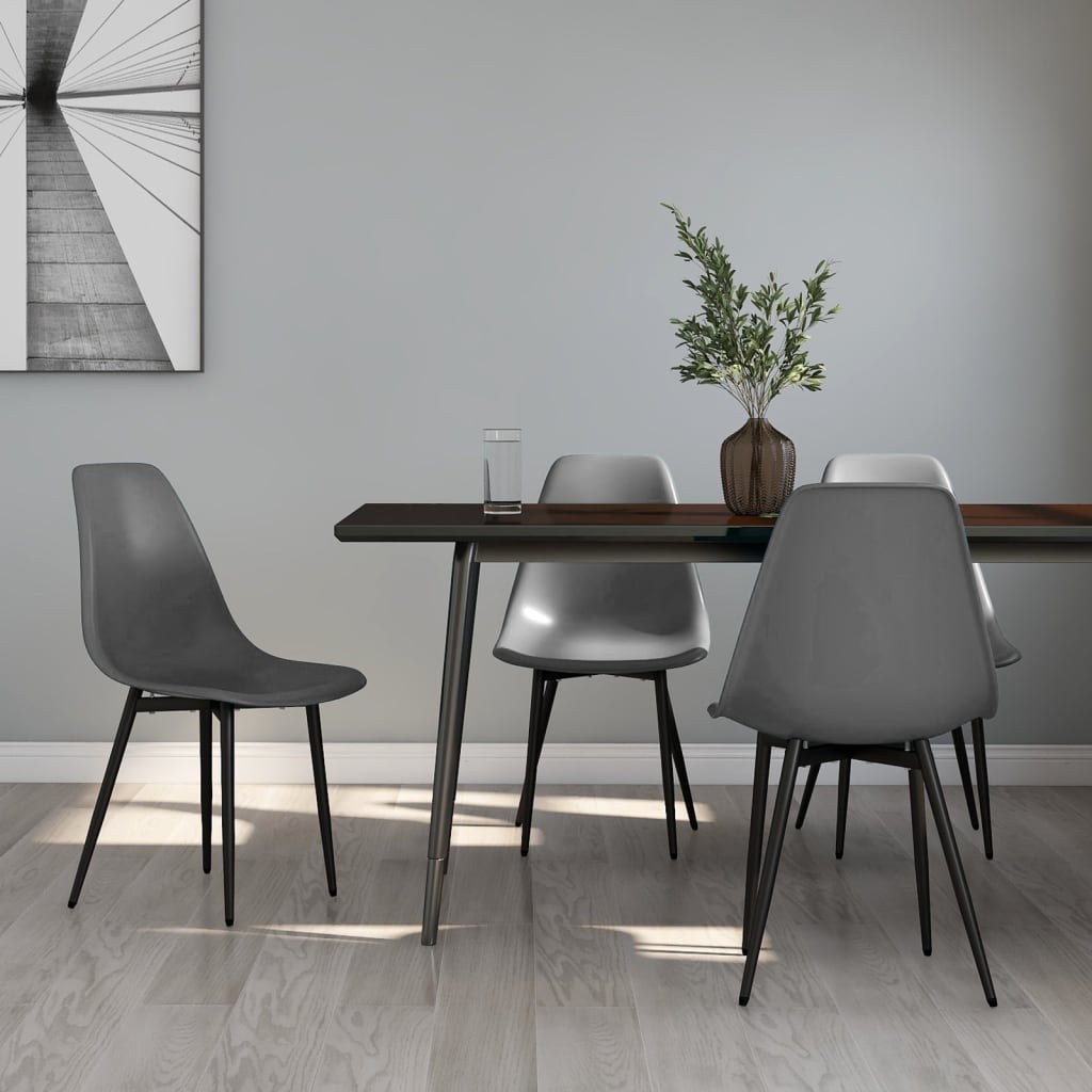 Eetkamerstoelen 4 st PP grijs is nu te koop bij PeponiXL, paradijselijk wonen!