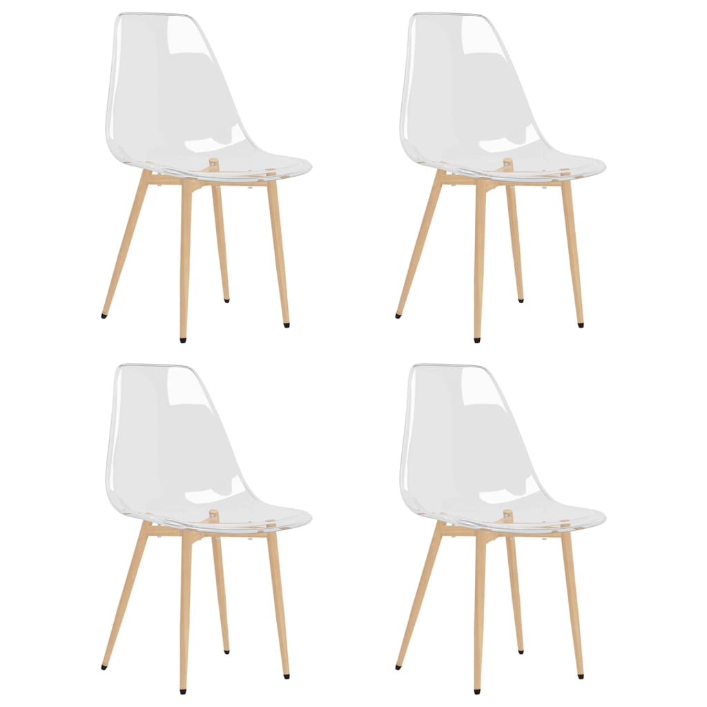 Eetkamerstoelen 4 st PET transparant is nu te koop bij PeponiXL, paradijselijk wonen!
