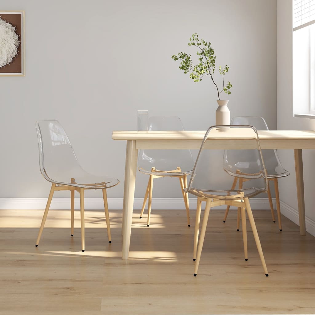 Eetkamerstoelen 4 st PET transparant is nu te koop bij PeponiXL, paradijselijk wonen!