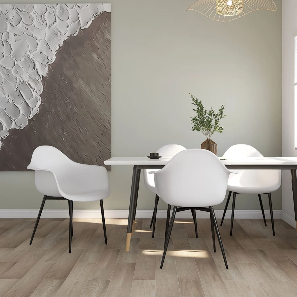 Eetkamerstoelen 4 st PP wit is nu te koop bij PeponiXL, paradijselijk wonen!