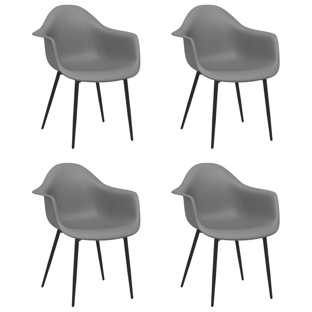 Eetkamerstoelen 4 st PP grijs is nu te koop bij PeponiXL, paradijselijk wonen!