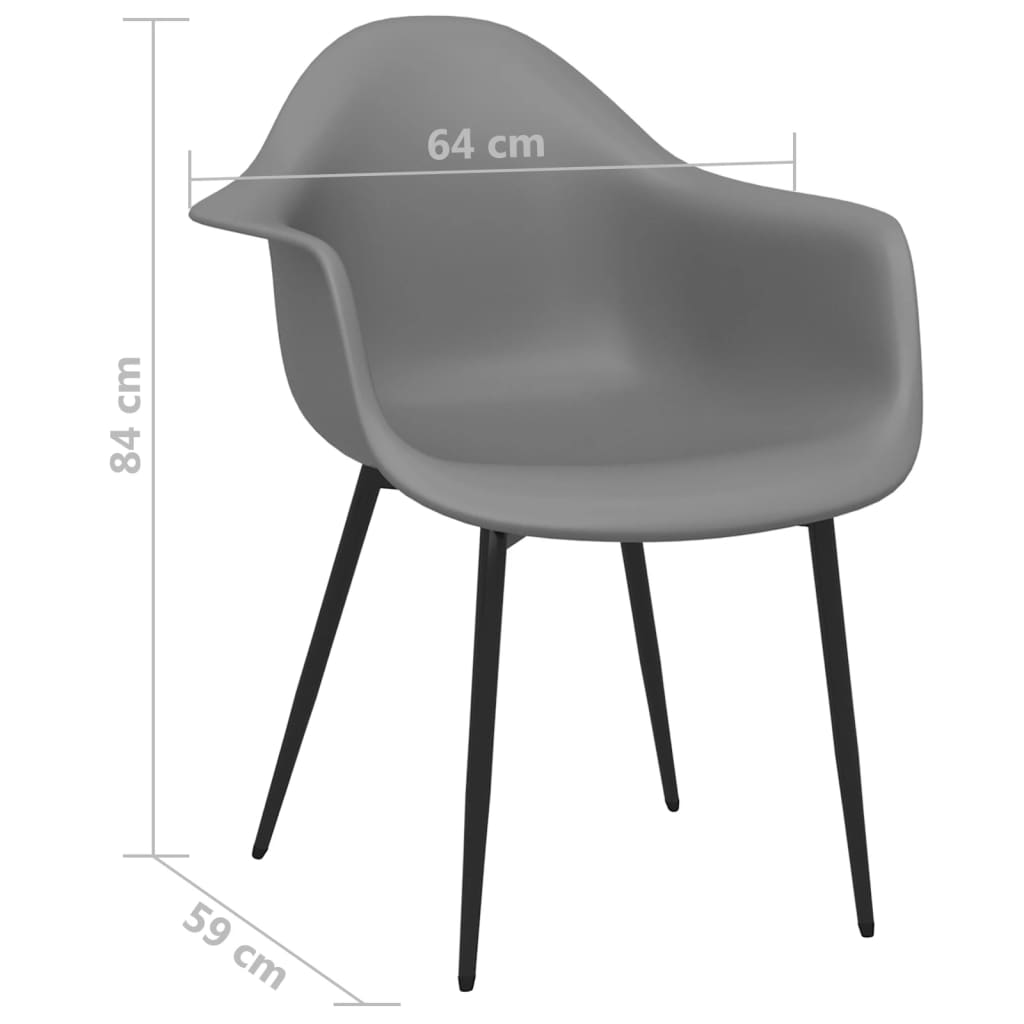 Eetkamerstoelen 4 st PP grijs is nu te koop bij PeponiXL, paradijselijk wonen!