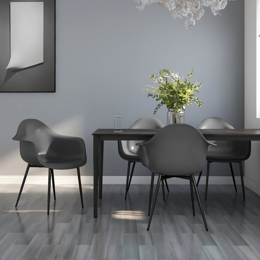 Eetkamerstoelen 4 st PP grijs is nu te koop bij PeponiXL, paradijselijk wonen!