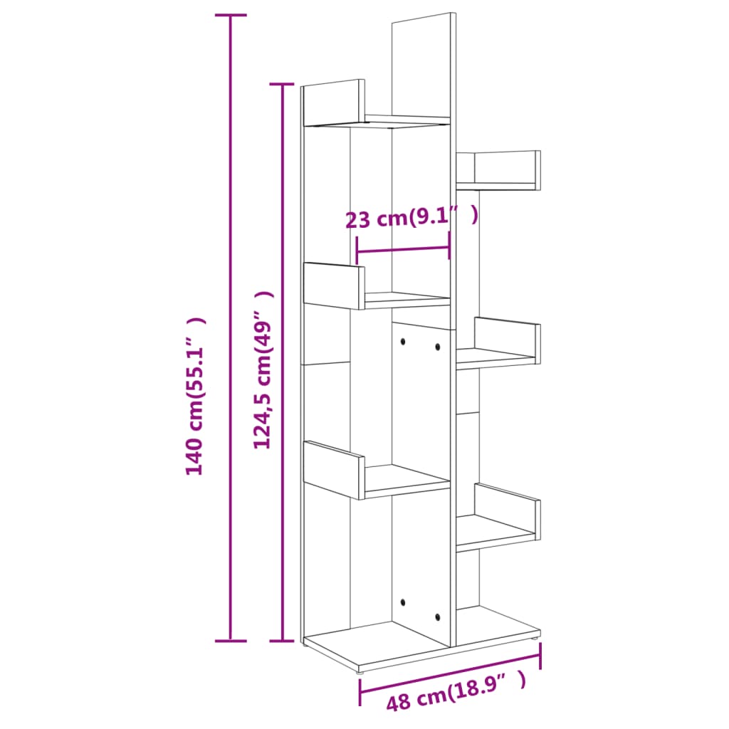 Boekenkast 48x25,5x140 cm bewerkt hout betongrijs is nu te koop bij PeponiXL, paradijselijk wonen!