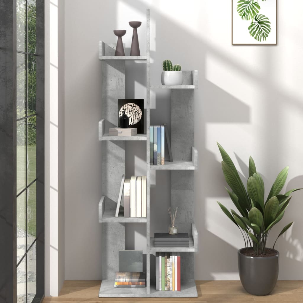 Boekenkast 48x25,5x140 cm bewerkt hout betongrijs is nu te koop bij PeponiXL, paradijselijk wonen!