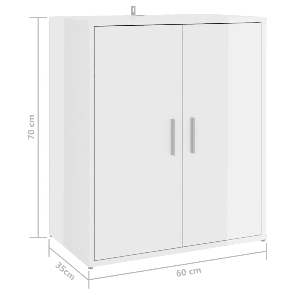 Schoenenkast 60x35x70 cm bewerkt hout hoogglans wit is nu te koop bij PeponiXL, paradijselijk wonen!