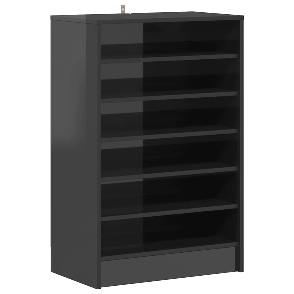 Schoenenkast 60x35x92 cm spaanplaat hoogglans grijs