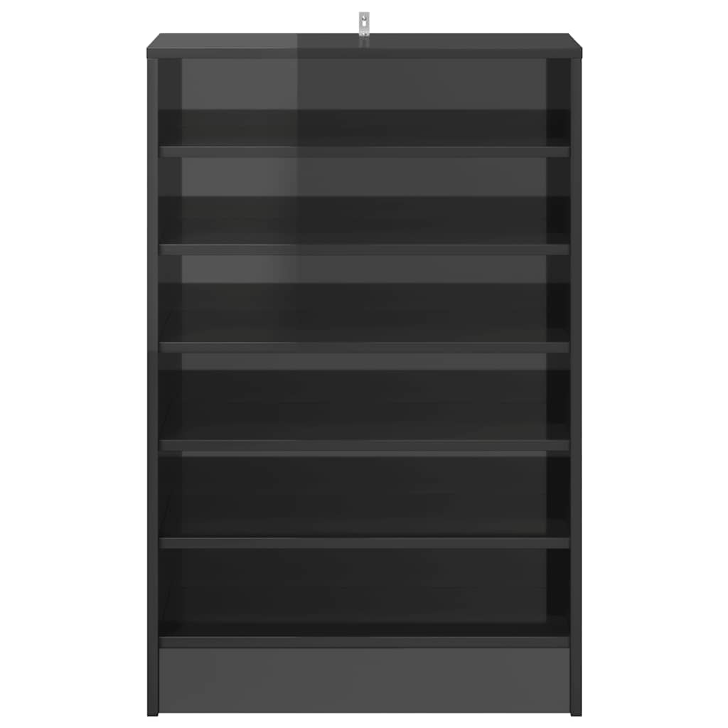 Schoenenkast 60x35x92 cm spaanplaat hoogglans grijs
