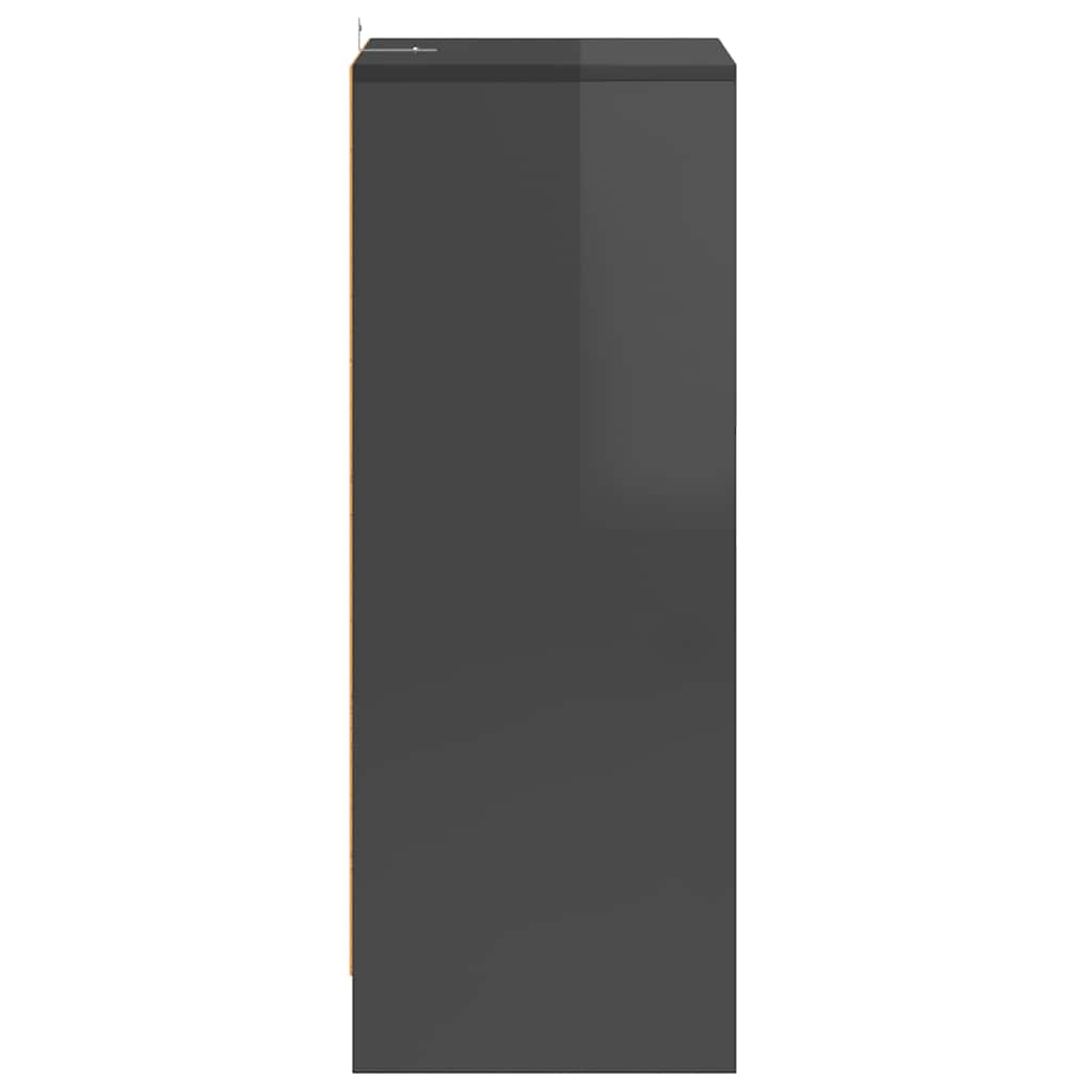 Schoenenkast 60x35x92 cm spaanplaat hoogglans grijs