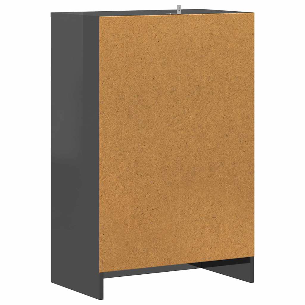 Schoenenkast 60x35x92 cm spaanplaat hoogglans grijs