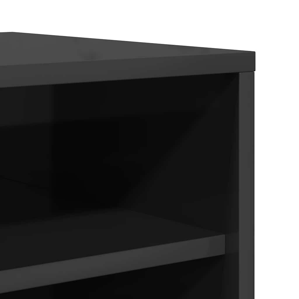 Schoenenkast 60x35x92 cm spaanplaat hoogglans grijs
