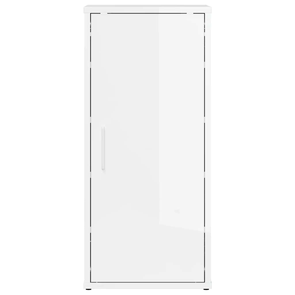 Schoenenkast 32x35x70 cm bewerkt hout hoogglans wit