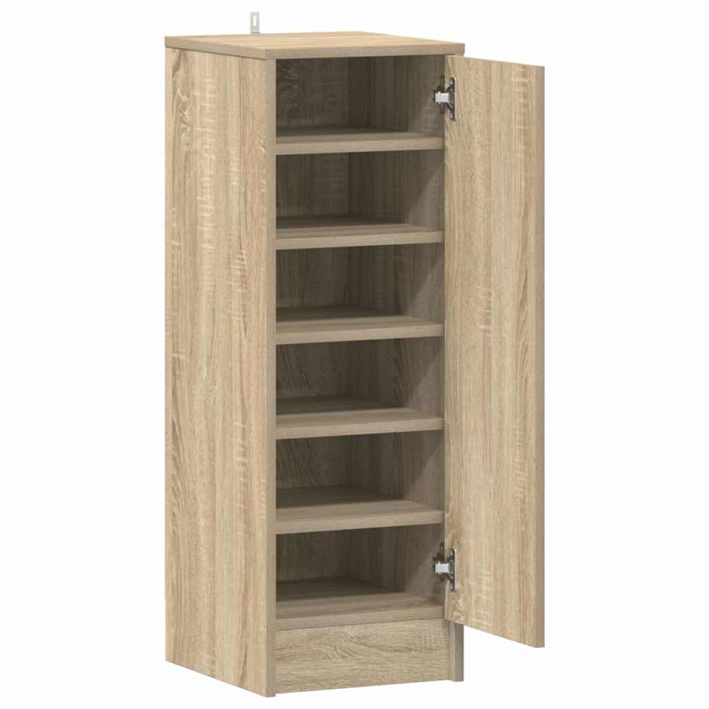 Schoenenkast 32x35x92 cm bewerkt hout sonoma eikenkleurig is nu te koop bij PeponiXL, paradijselijk wonen!