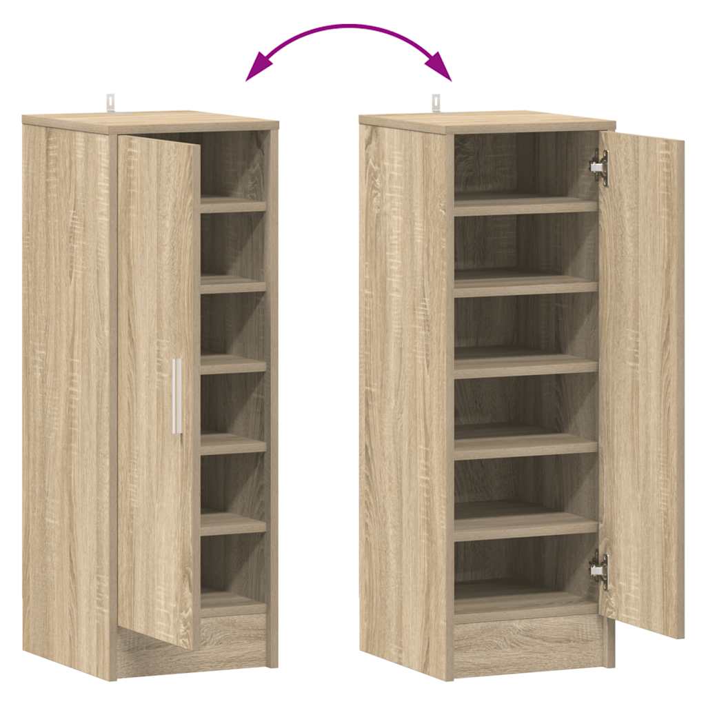Schoenenkast 32x35x92 cm bewerkt hout sonoma eikenkleurig is nu te koop bij PeponiXL, paradijselijk wonen!