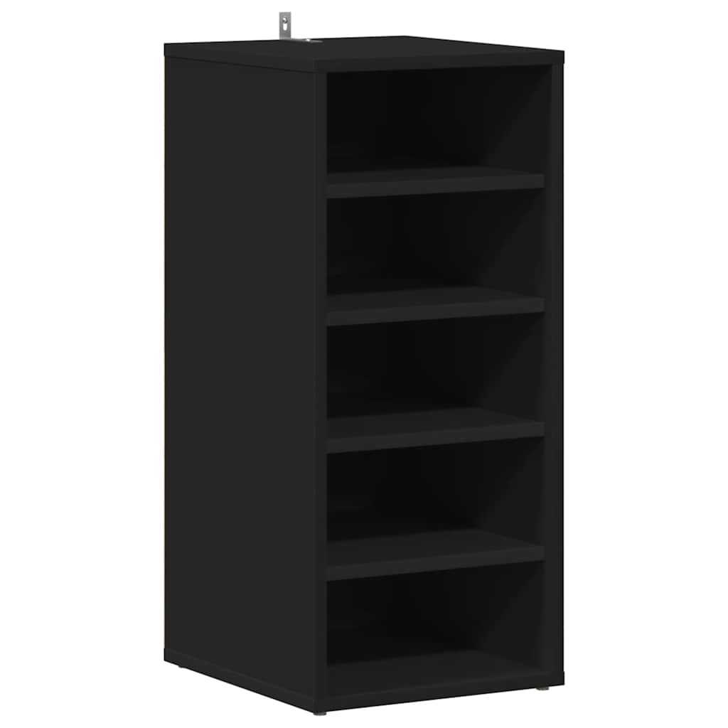 Schoenenkasten 2 st 31,5x35x70 cm bewerkt hout zwart is nu te koop bij PeponiXL, paradijselijk wonen!