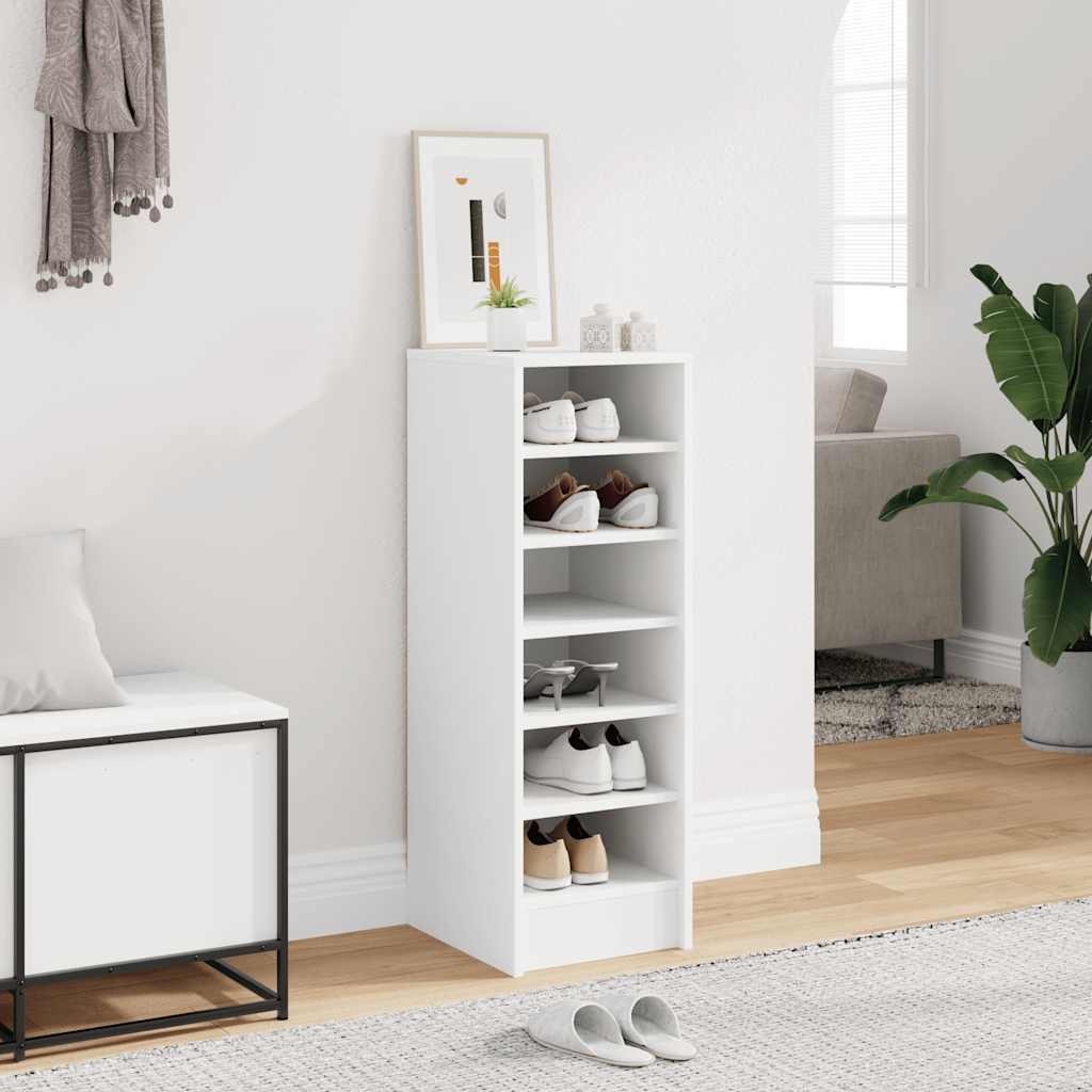 Schoenenkast 31,5x35x90 cm bewerkt hout wit is nu te koop bij PeponiXL, paradijselijk wonen!