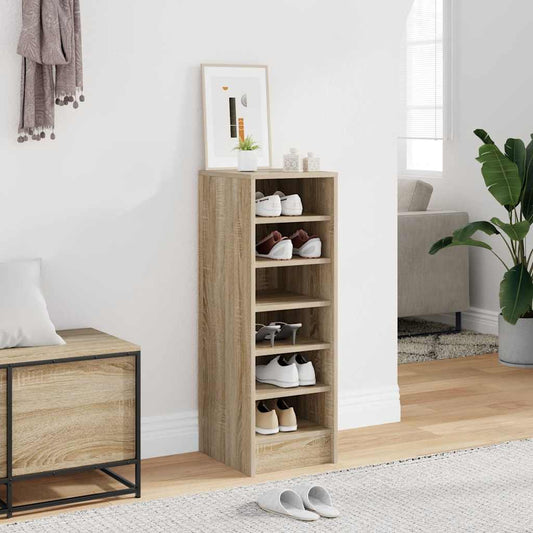 Schoenenkast 31,5x35x90 cm bewerkt hout sonoma eikenkleurig is nu te koop bij PeponiXL, paradijselijk wonen!