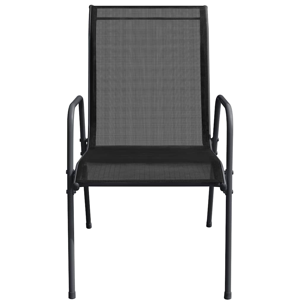 Tuinstoelen 2 st staal en textileen zwart is nu te koop bij PeponiXL, paradijselijk wonen!