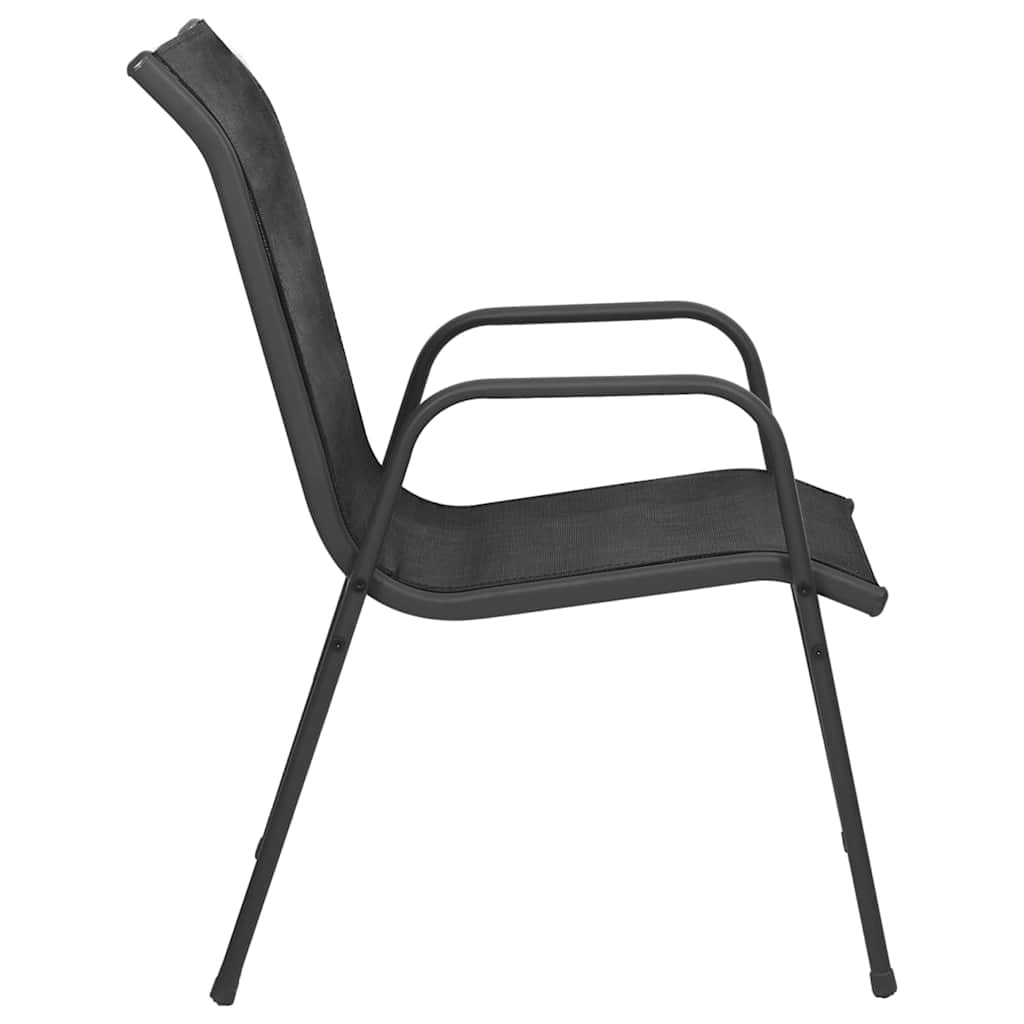 Tuinstoelen 2 st staal en textileen zwart is nu te koop bij PeponiXL, paradijselijk wonen!