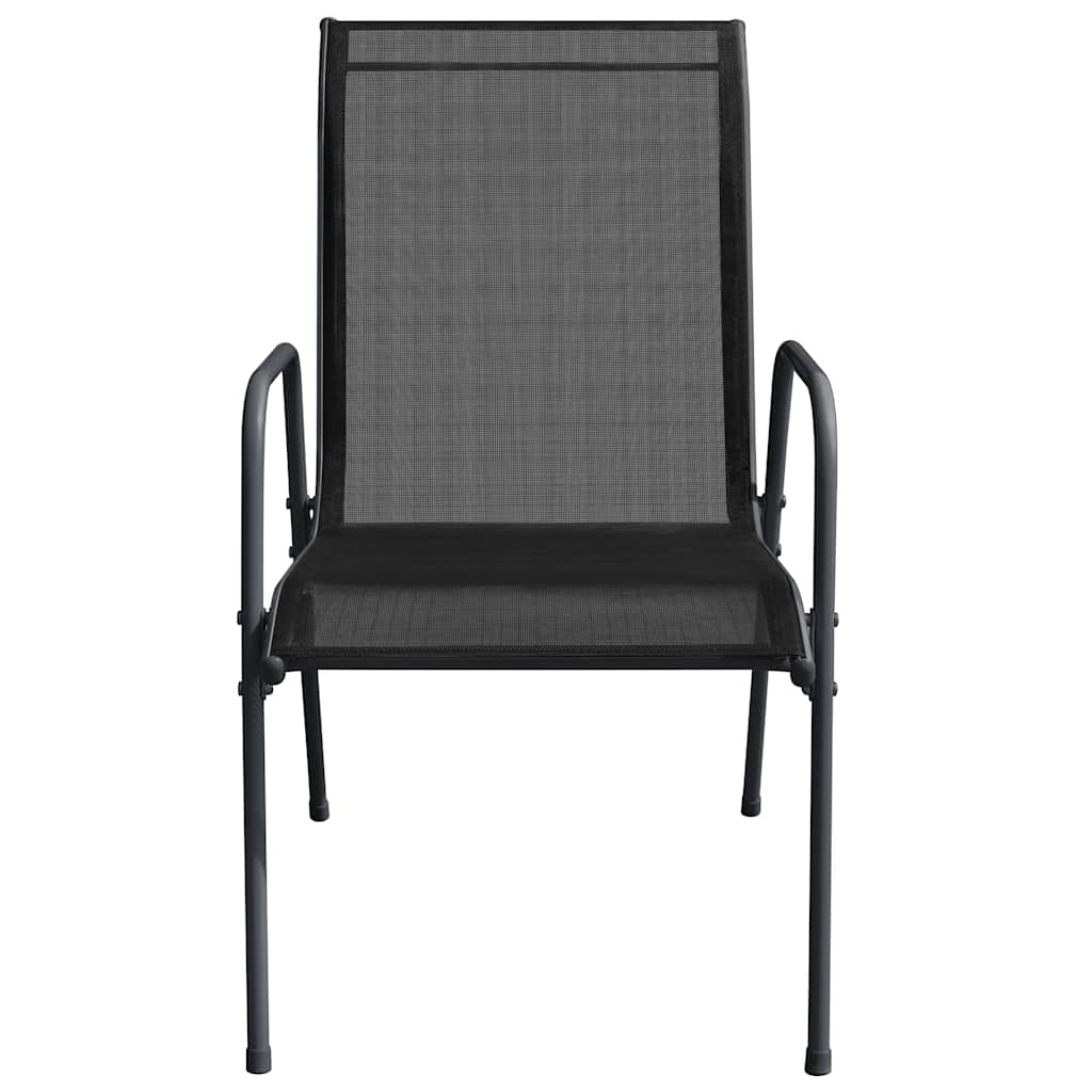 Tuinstoelen 4 st staal en textileen zwart is nu te koop bij PeponiXL, paradijselijk wonen!