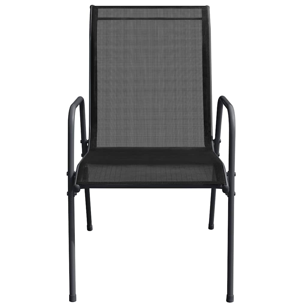 Tuinstoelen 6 st staal en textileen zwart is nu te koop bij PeponiXL, paradijselijk wonen!