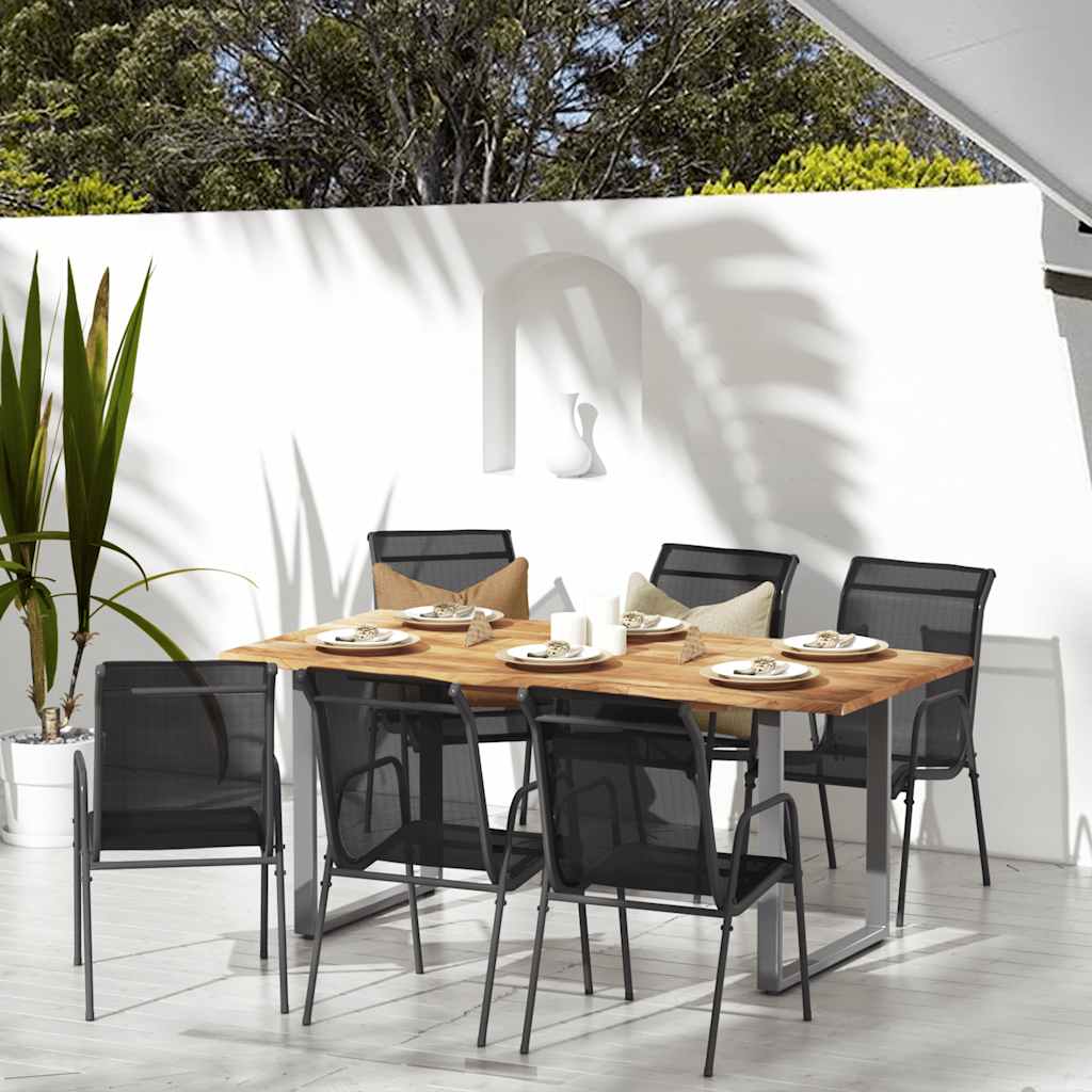 Tuinstoelen 6 st staal en textileen zwart is nu te koop bij PeponiXL, paradijselijk wonen!