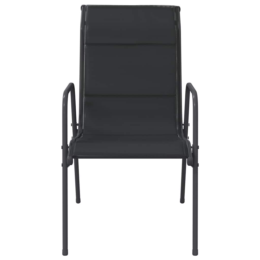 Tuinstoelen 2 st staal en textileen zwart is nu te koop bij PeponiXL, paradijselijk wonen!