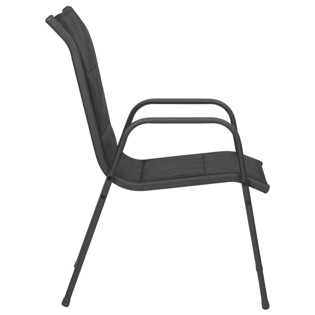 Tuinstoelen 2 st staal en textileen zwart is nu te koop bij PeponiXL, paradijselijk wonen!