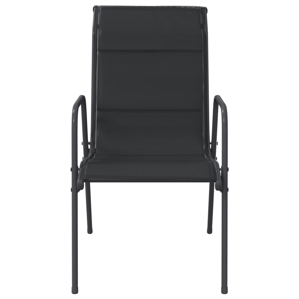 Tuinstoelen 4 st staal en textileen zwart is nu te koop bij PeponiXL, paradijselijk wonen!