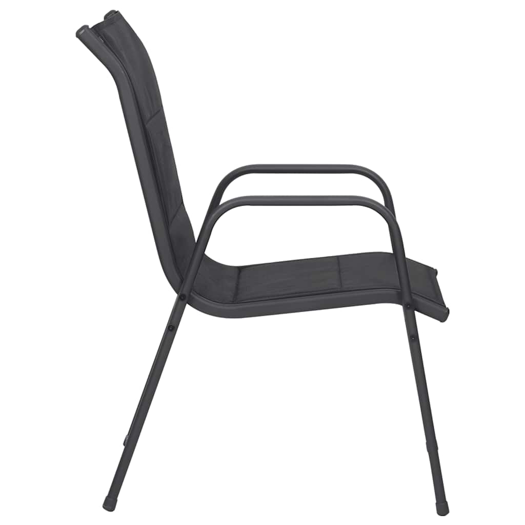 Tuinstoelen 4 st staal en textileen zwart is nu te koop bij PeponiXL, paradijselijk wonen!