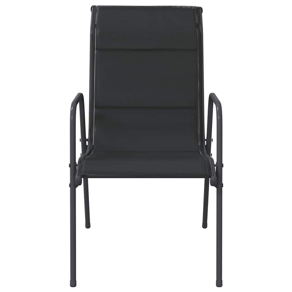 Tuinstoelen 6 st staal en textileen zwart is nu te koop bij PeponiXL, paradijselijk wonen!
