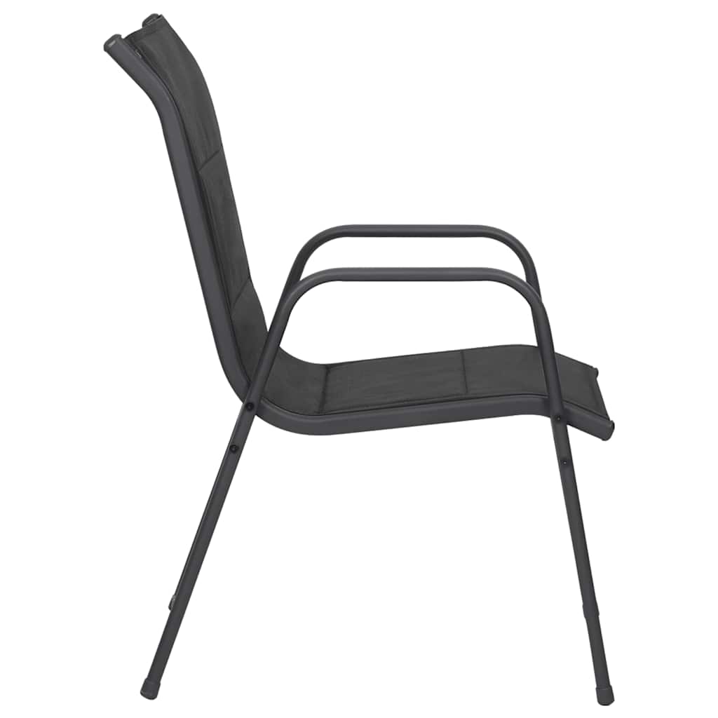 Tuinstoelen 6 st staal en textileen zwart is nu te koop bij PeponiXL, paradijselijk wonen!