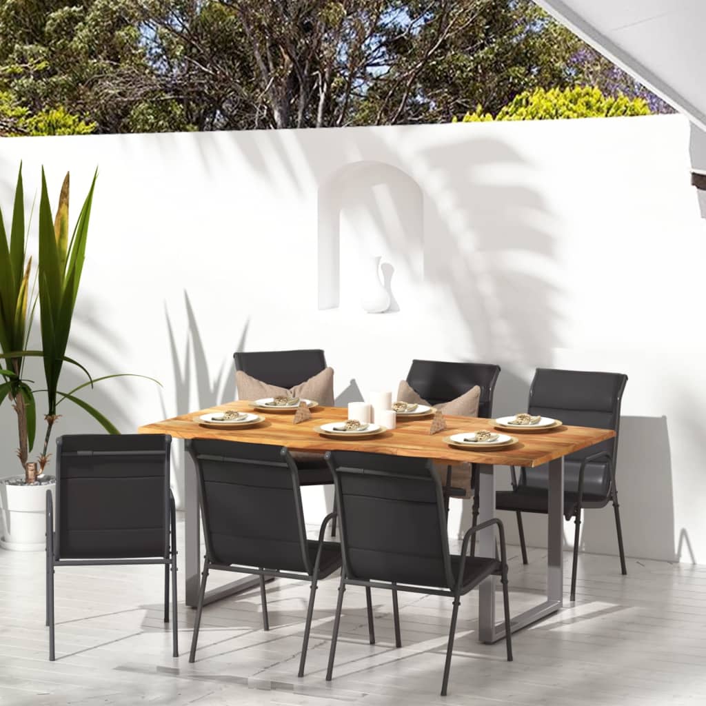 Tuinstoelen 6 st staal en textileen zwart is nu te koop bij PeponiXL, paradijselijk wonen!