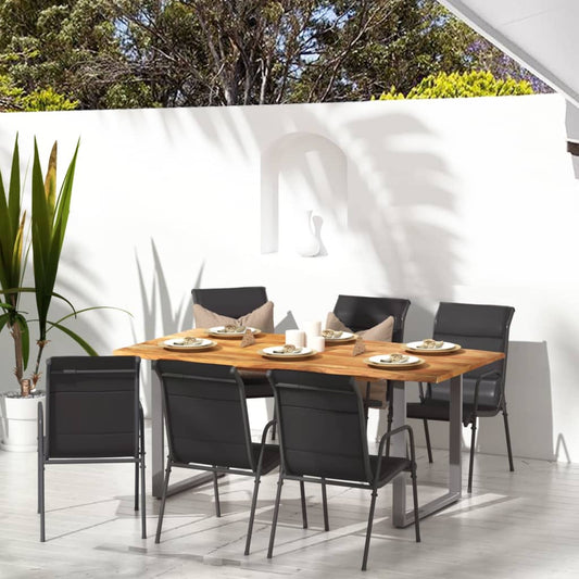 Tuinstoelen 6 st staal en textileen zwart is nu te koop bij PeponiXL, paradijselijk wonen!
