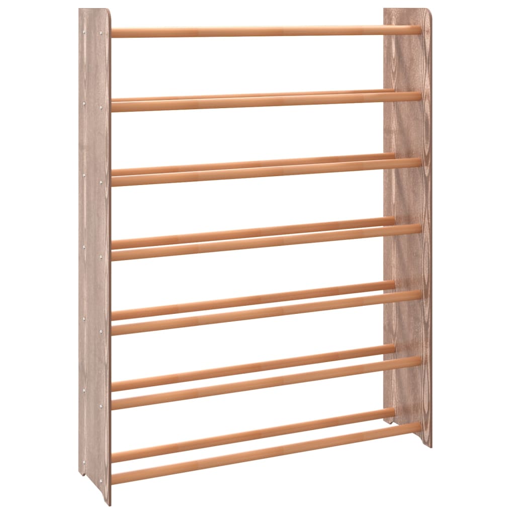 Schoenenrek 90x24x117 cm bewerkt hout bruin is nu te koop bij PeponiXL, paradijselijk wonen!