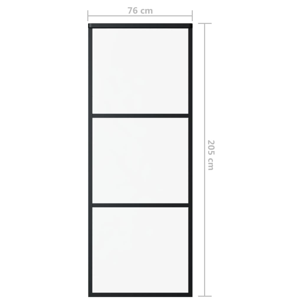 Schuifdeur met beslag 76x205 cm aluminium en ESG-glas is nu te koop bij PeponiXL, paradijselijk wonen!