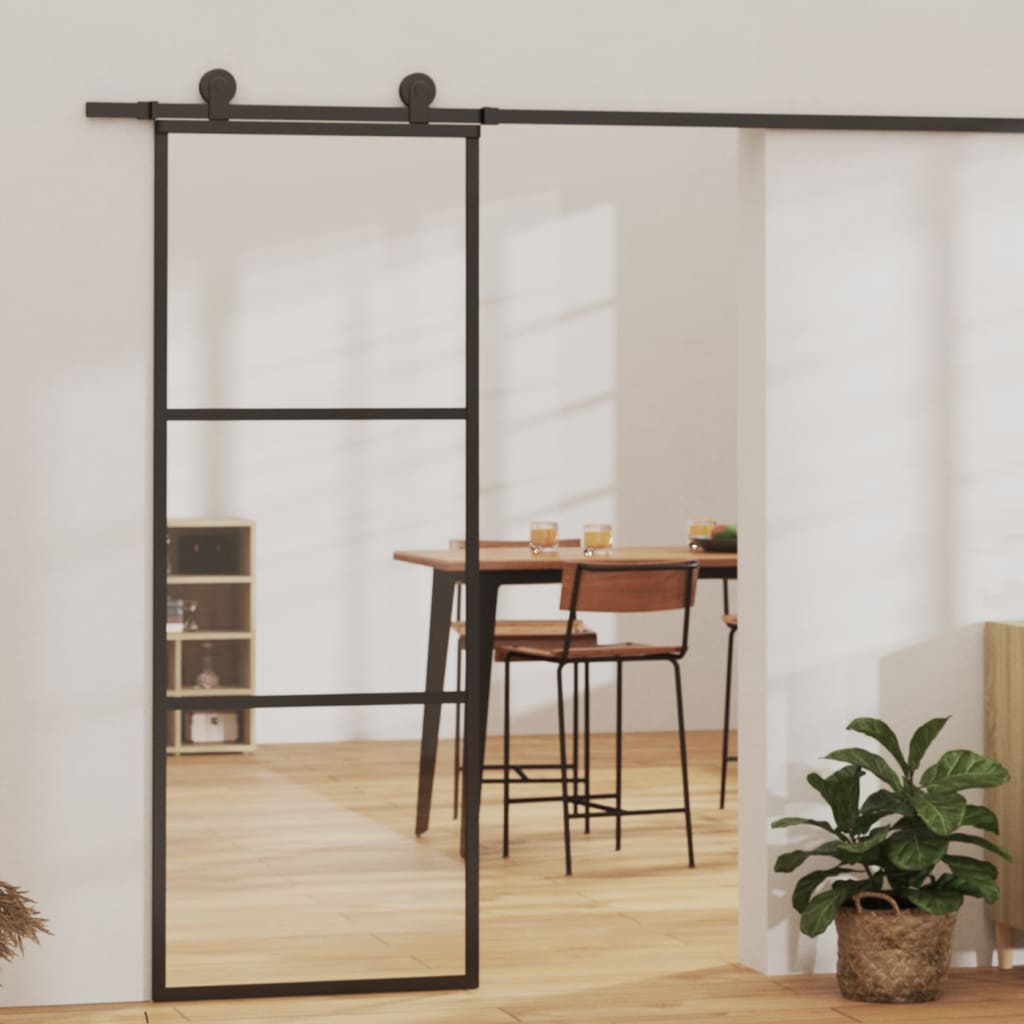 Schuifdeur met beslag 76x205 cm aluminium en ESG-glas is nu te koop bij PeponiXL, paradijselijk wonen!