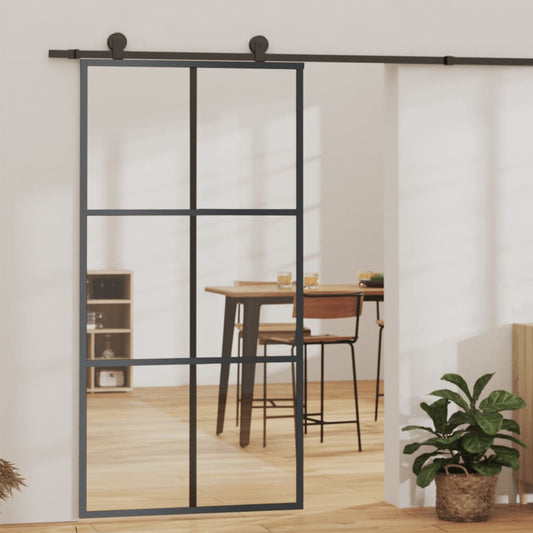 Schuifdeur met beslag 102x205 cm aluminium en ESG-glas is nu te koop bij PeponiXL, paradijselijk wonen!