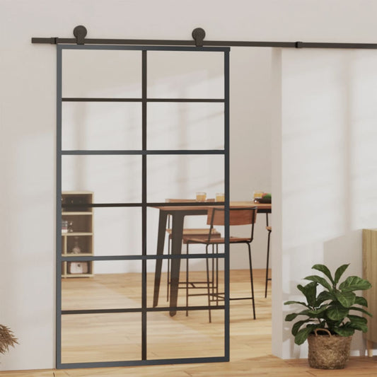 Schuifdeur met beslag 102x205 cm aluminium en ESG-glas is nu te koop bij PeponiXL, paradijselijk wonen!