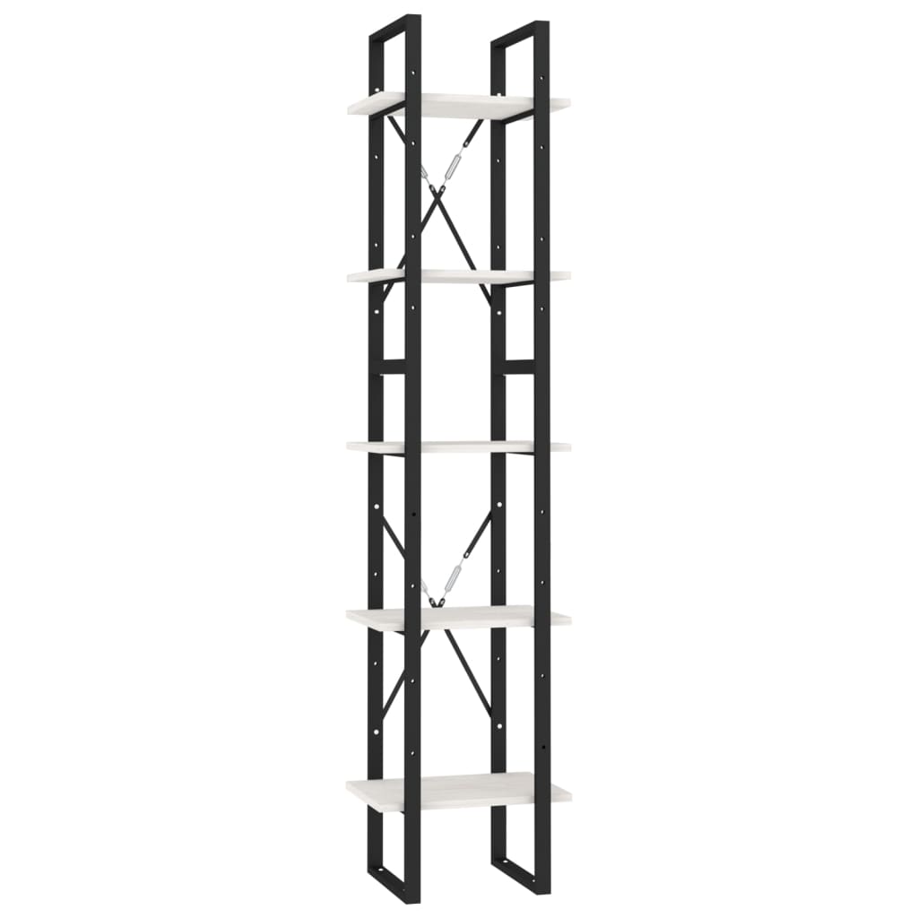 Boekenkast met 5 schappen 40x30x175 cm grenenhout wit is nu te koop bij PeponiXL, paradijselijk wonen!