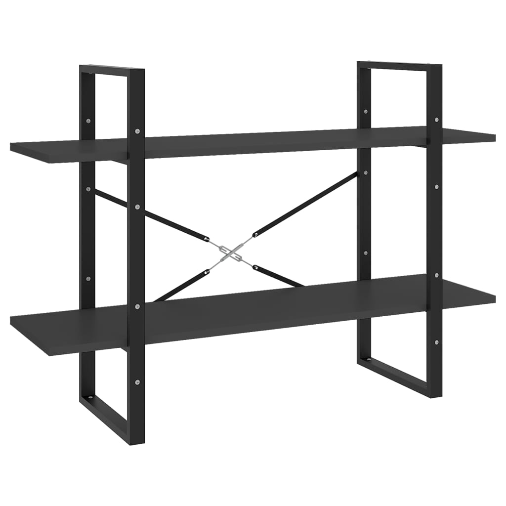 Boekenkast met 5 schappen 100x30x175 cm bewerkt hout grijs is nu te koop bij PeponiXL, paradijselijk wonen!