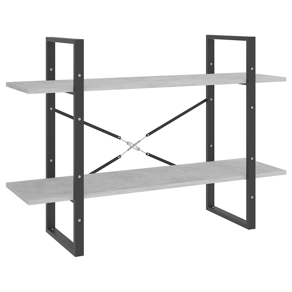 Boekenkast met 5 schappen 100x30x175 cm bewerkt hout betongrijs is nu te koop bij PeponiXL, paradijselijk wonen!