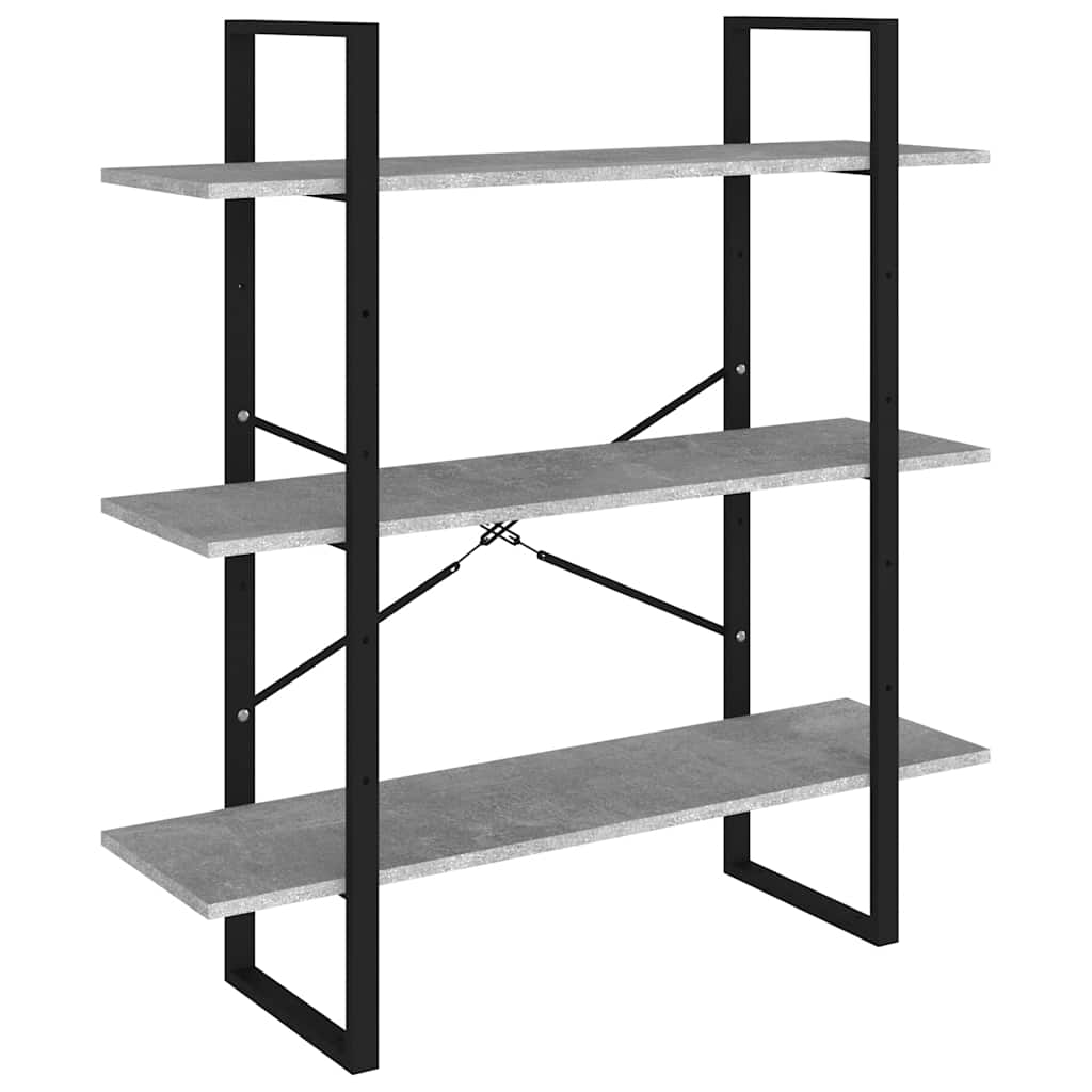 Boekenkast met 5 schappen 100x30x175 cm bewerkt hout betongrijs is nu te koop bij PeponiXL, paradijselijk wonen!